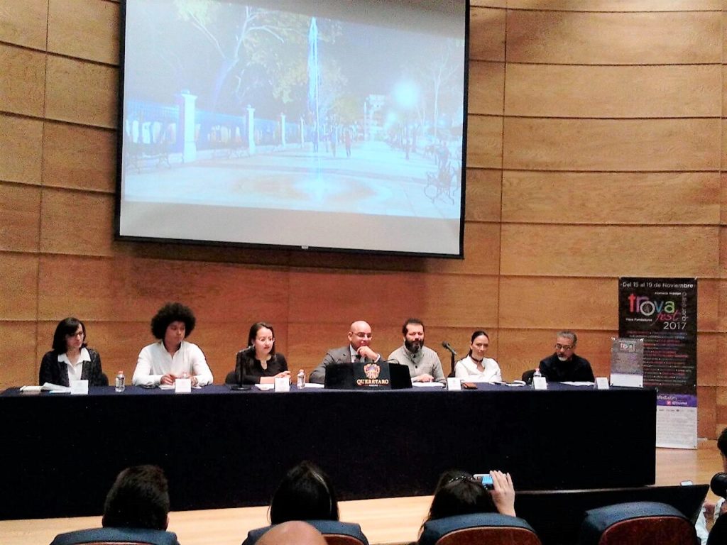 El Presidente Municipal de Querétaro, Marcos Aguilar presidió la rueda de prensa para presentar el la cuarta edición del Trova Fest.