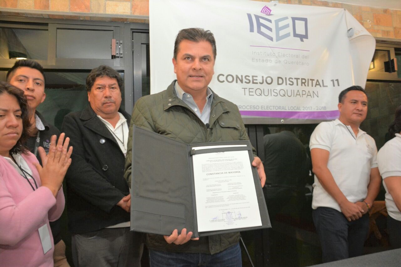José Antonio Mejía Lira es presidente Electo de Tequisquiapan; recibe constancia de mayoría