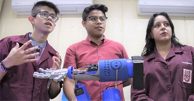 Estudiantes del IPN desarrollan prototipo de brazo biónico