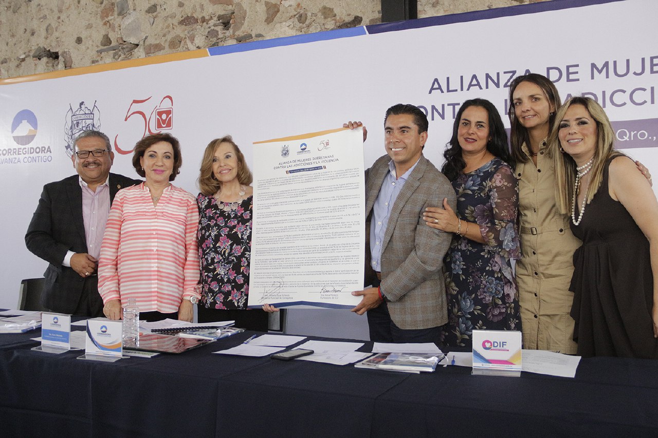 Corregidora se suma a la firma de la Alianza de Mujeres Queretanas contra las adicciones