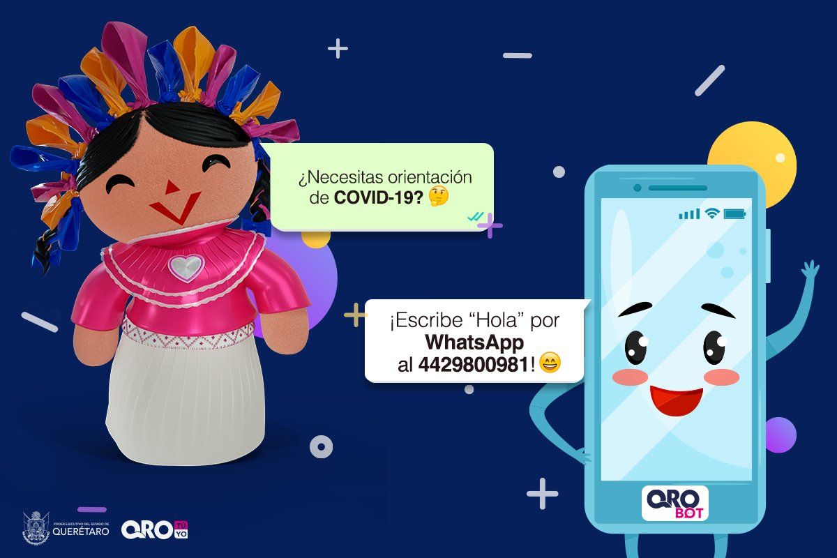 Querétaro lanza a "Qrobot". vía WhatsApp dará atención médica y psicológica sobre COVID-19.