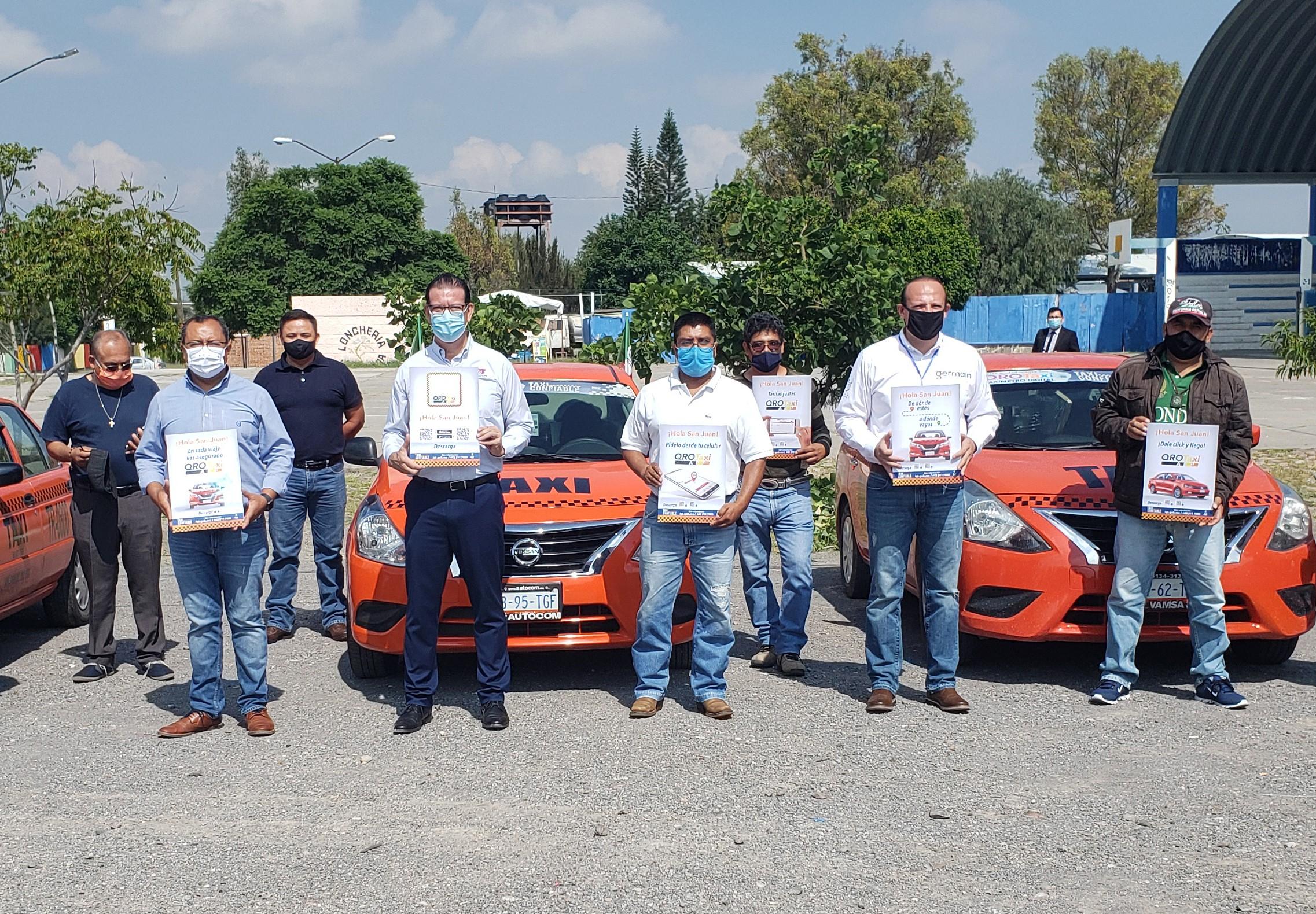 El Director del Instituto Queretano del Transporte (IQT), Alejandro López Franco, puso en marcha a QroTaxi en San Juan del Río.