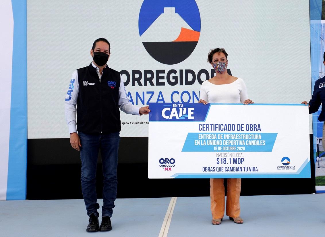 El Gobernador Francisco Domínguez entrega infraestructura deportiva en Corregidora.