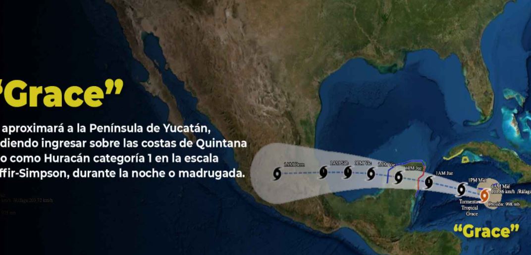 Querétaro y estados del centro del país podrían ser afectados por el Huracán Grace.