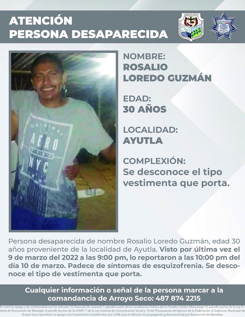 Buscan a persona desaparecida en Ayutla, Arroyo Seco