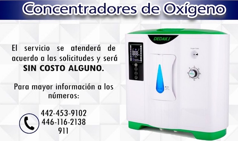 El Municipio de Peñamiller pone a la disposición concentradores de oxigena para pacientes con COVID-19.