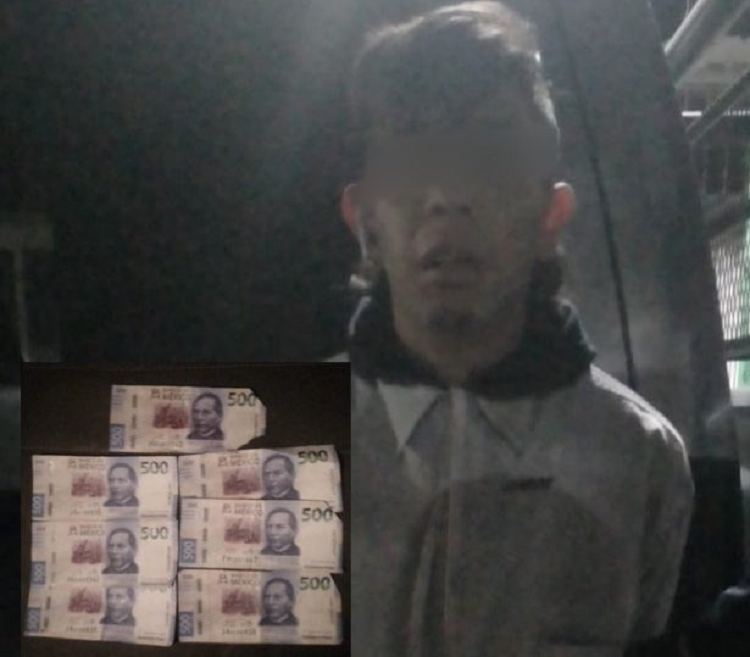 Traía $3,500 en billetes falsos en la Capital de Querétaro; fue capturado.
