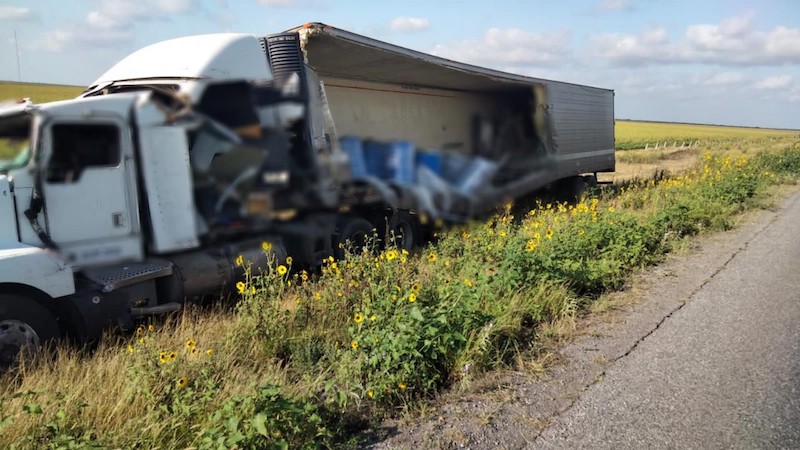 Tráiler cargado con cadáveres de perros y gatos que salió de Querétaro, vuelca en Matamoros.