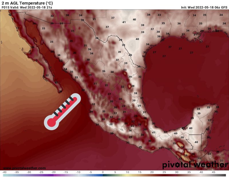 ¡ Cuídate! Continúa calor extremo; temperaturas de hasta 45 grados en 14 estados.