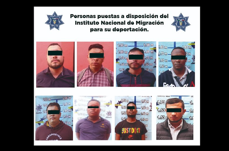 8 Colombianos dedicados a préstamos gota a gota en Pedro Escobedo, son remitidos al INM para su deportación