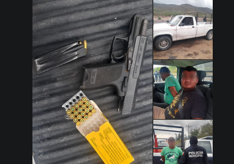Caen dos hombres armados en Arroyo Seco