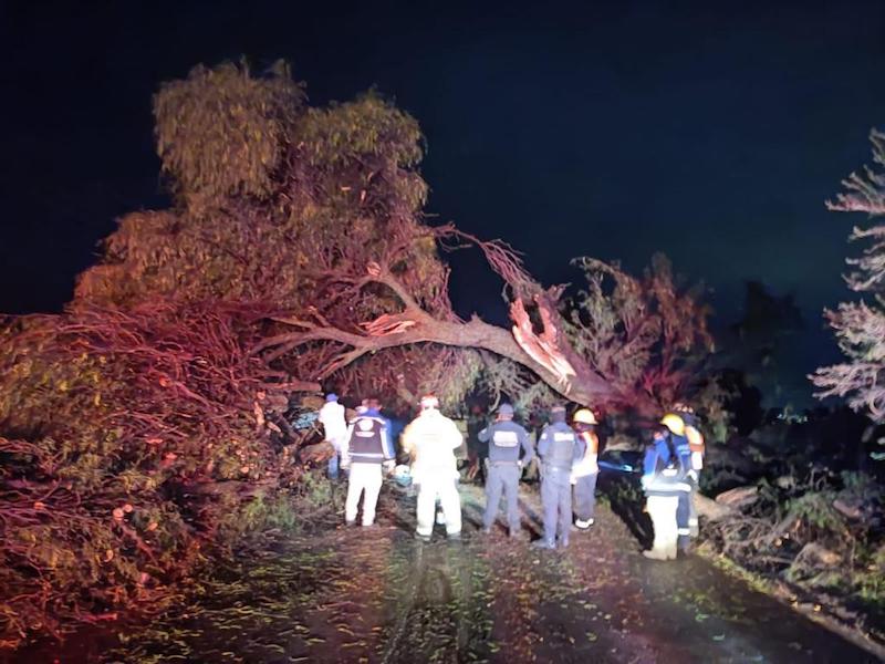 Atienden daños ocasionados por fuertes lluvias en San Clemente, Pedro Escobedo.