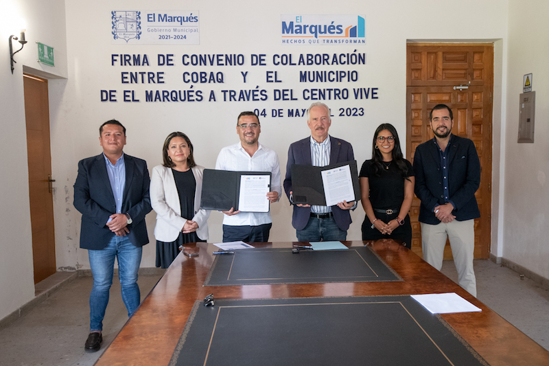 El Marqués y el COBAQ firman convenio para prevenir adicciones y conductas de riesgo.