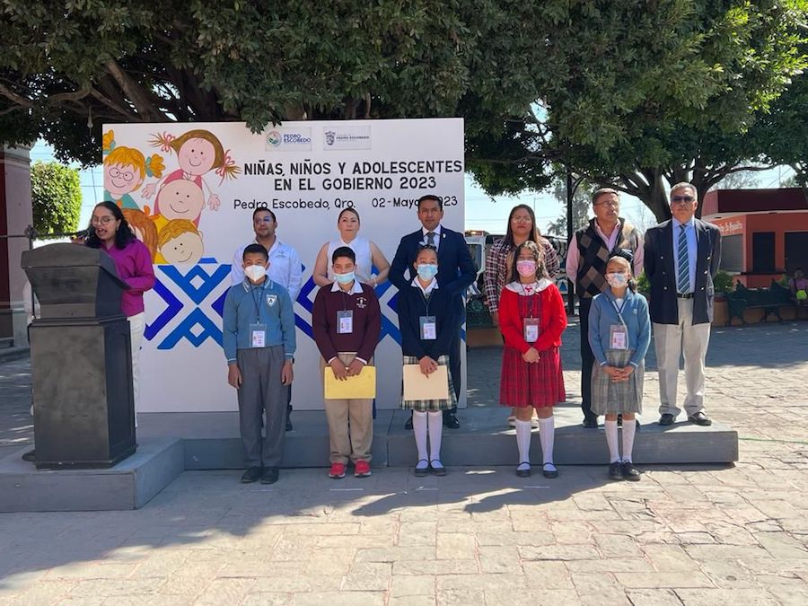 Encabeza el Alcalde Amarildo Bárcenas, la iniciativa niñas y niños en el Gobierno de Pedro Escobedo, en el marco del Día del Niño 2023.