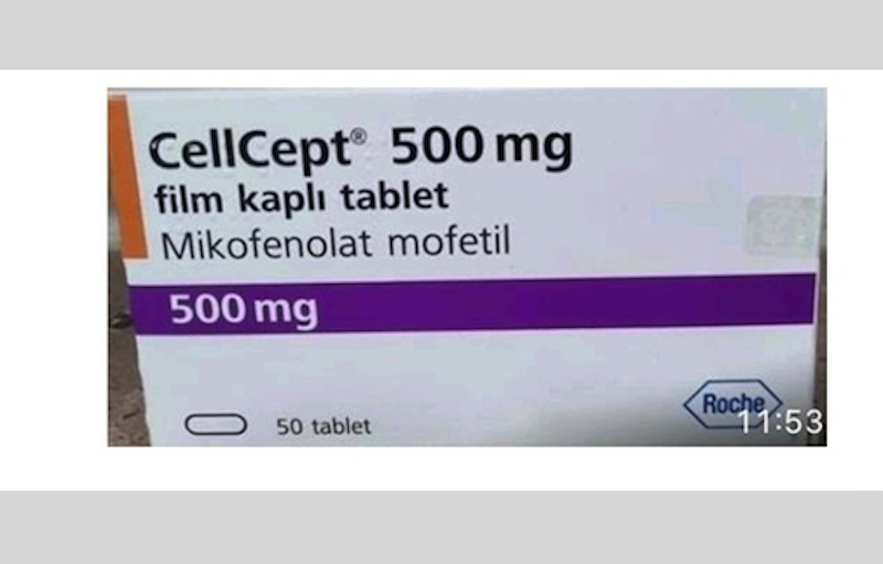 Alertan por comercialización ilegal del producto CELLCEPT 500 mg.