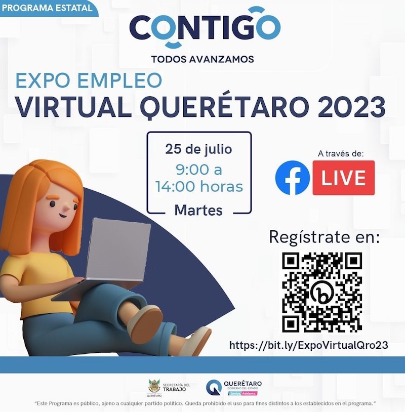 Preparan Expo Empleo Virtual 2023 para Querétaro Capital.