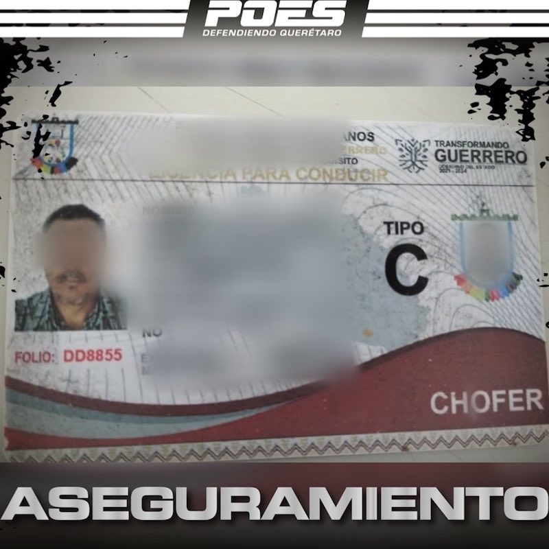 Cae sujeto en Querétaro con licencia de conducir falsa.