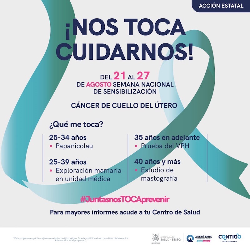Inicia en Querétaro semana de sensibilización del cáncer de útero.