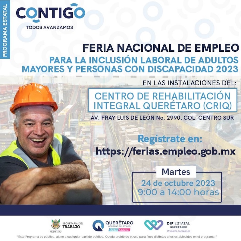 Querétaro desarrollará la Feria Nacional de Empleo para personas con discapacidad y adultos mayores