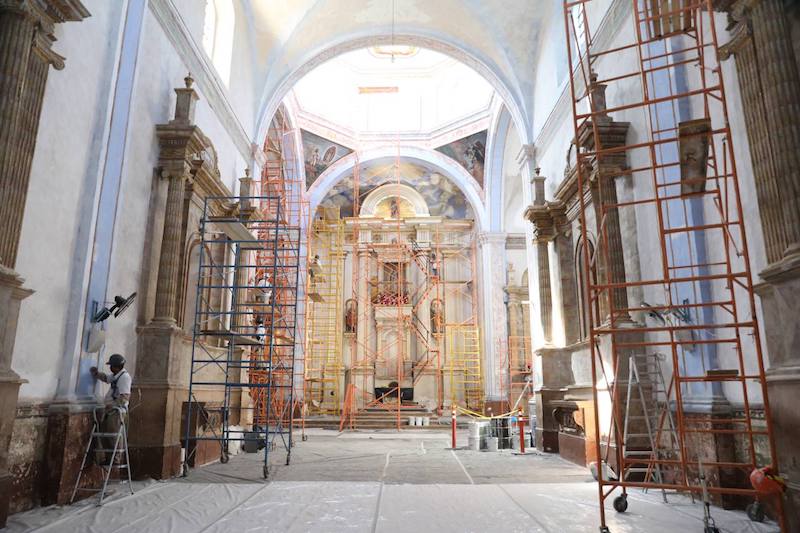 Avanza la restauración en la Misión Santiago de Jalpan.