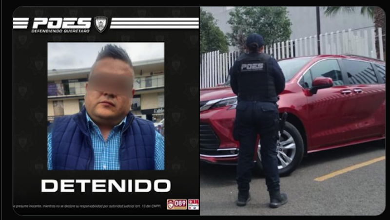 Capturan a individuo que intentaba comercializar vehículo robado en Querétaro.