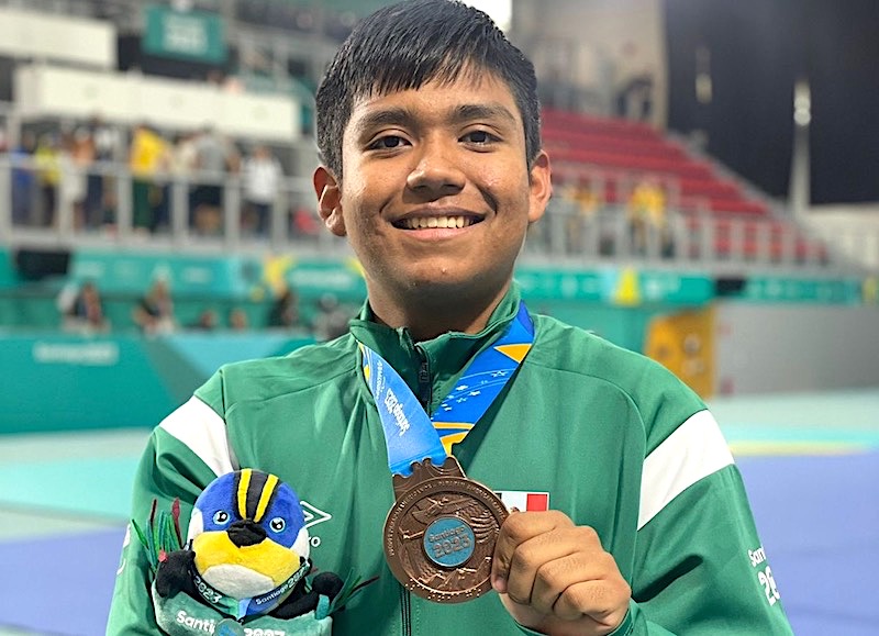 #Deporte Gana Zaid Ehécatl medalla bronce en paratekwondo al participar en Parapanamericanos Santiago 2023.
