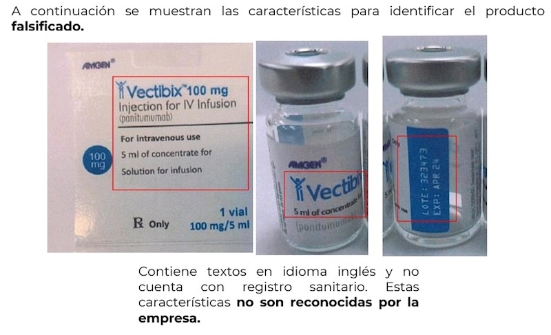 Emiten alerta sanitaria por falsificación de Vectibix.