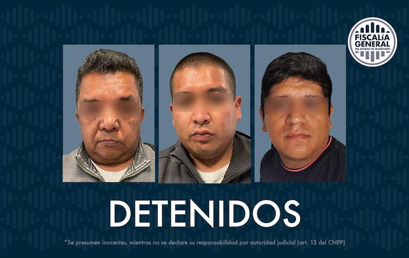 Esclarecen #homicidios de 5 personas en #ElMarqués y una en #PedroEscobedo. Tras 16 cateos, se detuvieron a 7 personas, presuntamente ligadas al #huachicol; se aseguraron, armas de fuego, cartuchos, dinero en efectivo, droga, entre otros indicios.