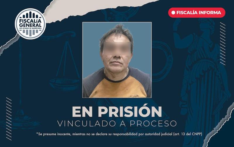Sujeto vinculado a proceso y en prisión por homicidio en Santa Rosa Jáuregui
