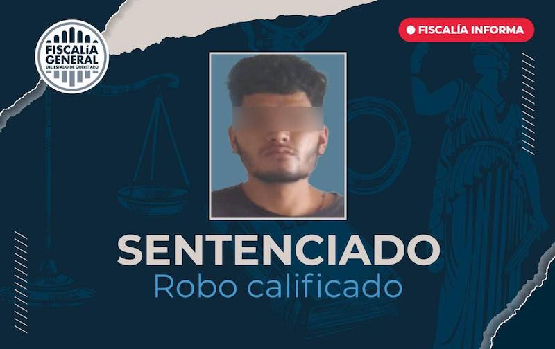 7 años de prisión a sujeto por robo con violencia en Amealco