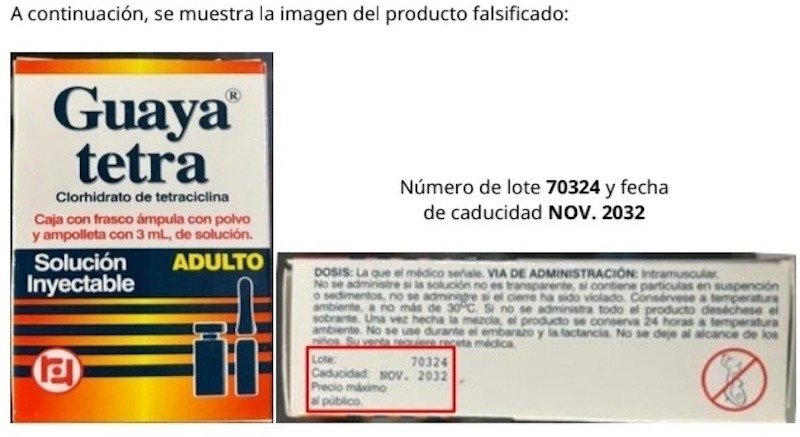 Emiten alerta sanitaria por falsificación del medicamento Guaya Tetra