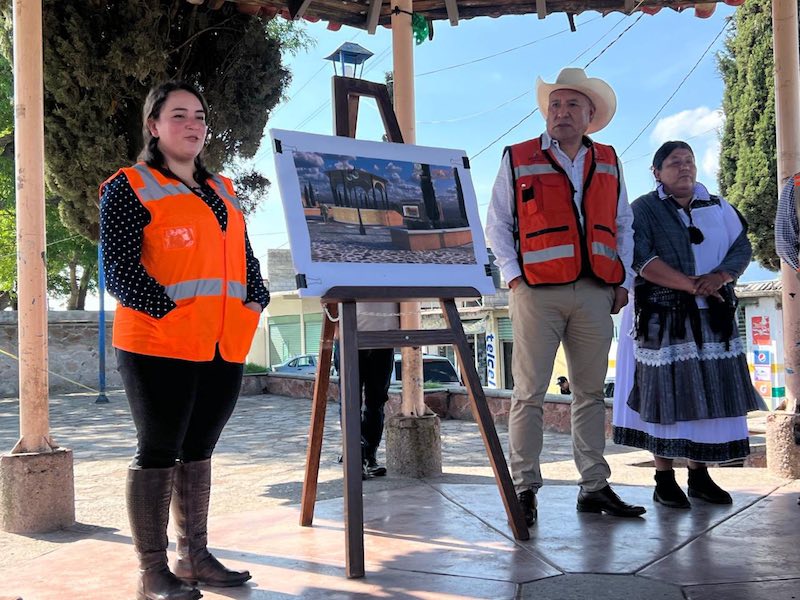 Inicia construcción de kiosco en San Ildefonso Tultepec, Amealco