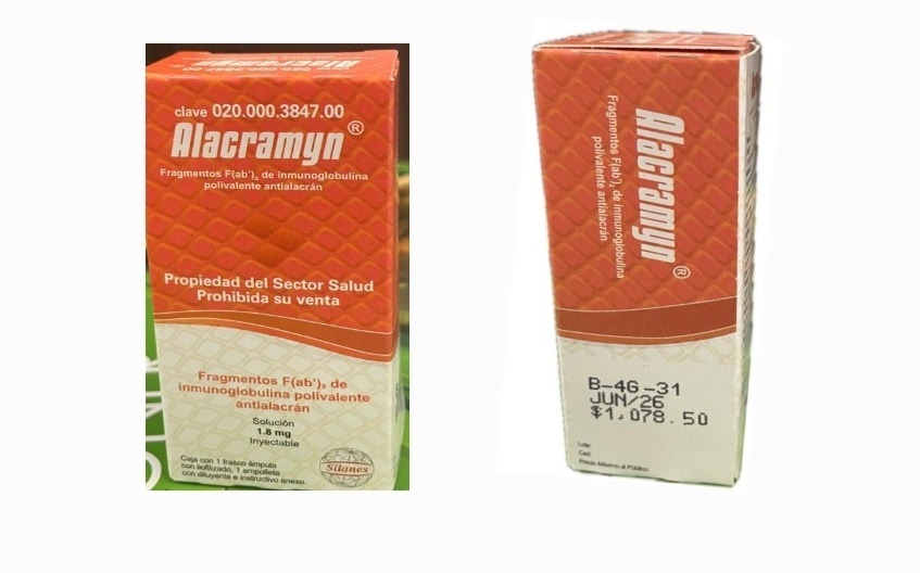 COFEPRIS emite alerta sanitaria por robo de medicamento contra picadura de alacrán