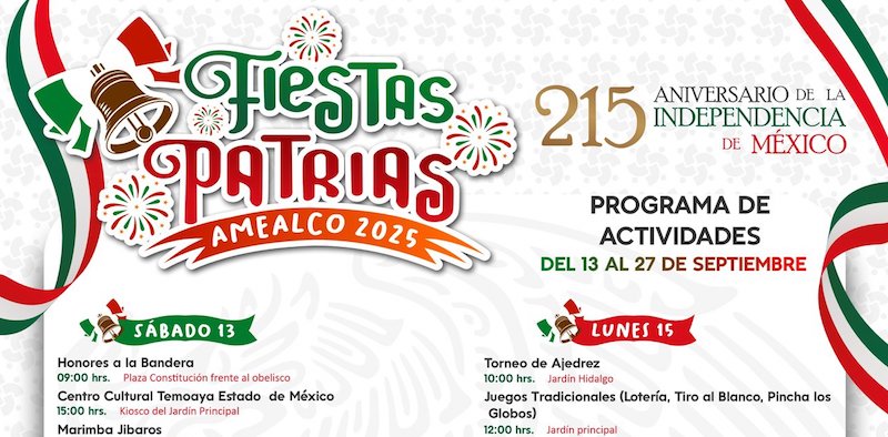 Amealco presenta el programa oficial de las Fiestas Patrias 2025