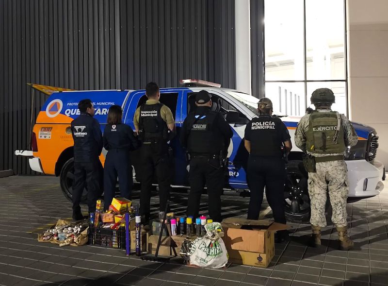 Autoridades de Querétaro retiran 50 kilos de pirotecnia no autorizada en operativo interinstitucional