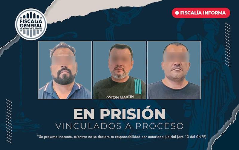 Detienen y vinculan a proceso a tres sujetos por robo a cuentahabiente en la Colonia Ensueño, Querétaro