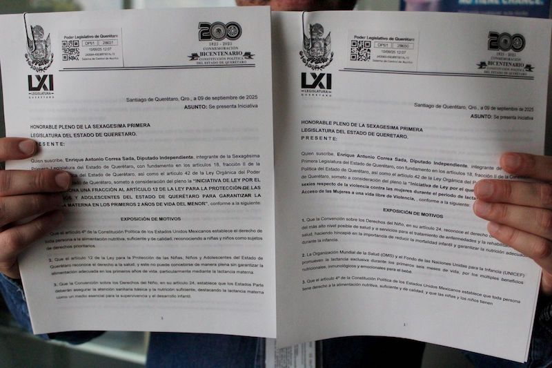 Diputado queretano presenta reformas para proteger a madres lactantes y garantizar derechos de la niñez