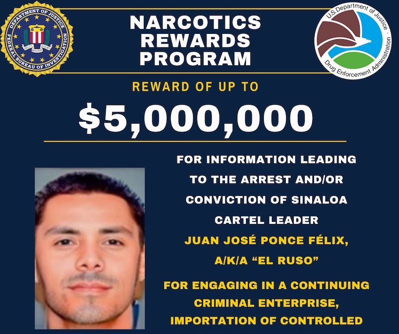 EU ofrece 5 mdd por información que lleve a la captura de “El Ruso”, líder del Cártel de Sinaloa