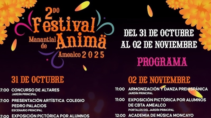 Amealco celebrará el 2º Festival “Manantial de Ánima” del 31 de octubre al 2 de noviembre