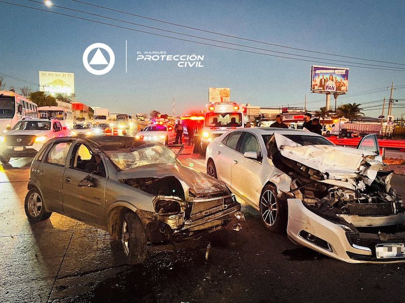 Una persona muere en accidente múltiple sobre la Autopista 57 en Querétaro