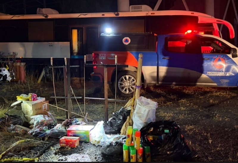 Decomisan 100 kilogramos de pirotecnia durante operativo Guadalupe-Reyes en Querétaro