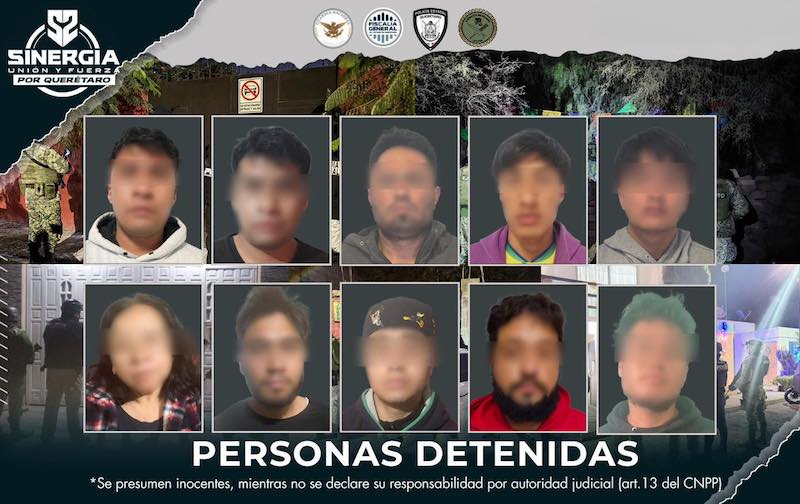 Diez personas detenidas tras 11 cateos simultáneos en La Estancia y colonias aledañas de San Juan del Río