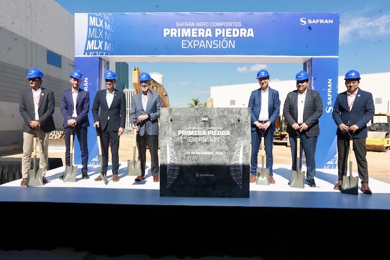 Empresas apuestan por Querétaro; colocan primera piedra de ampliación de Safran Aero Composite