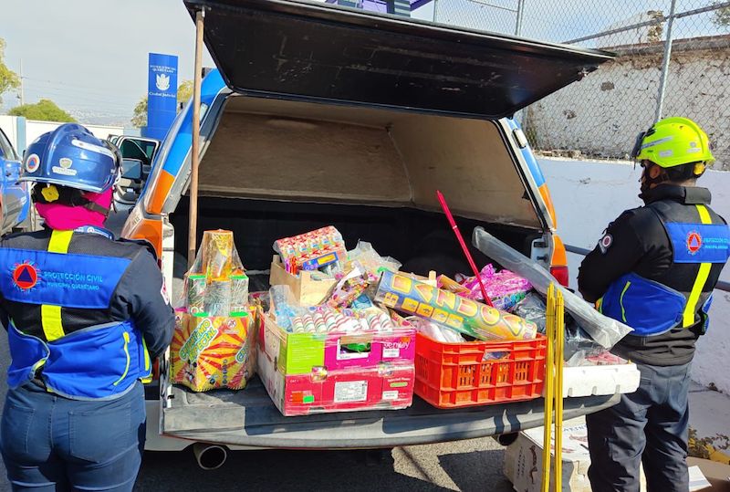 Tras operativo contra pirotecnia ilegal, decomisan mercancía en el Mercado de Abastos de Querétaro