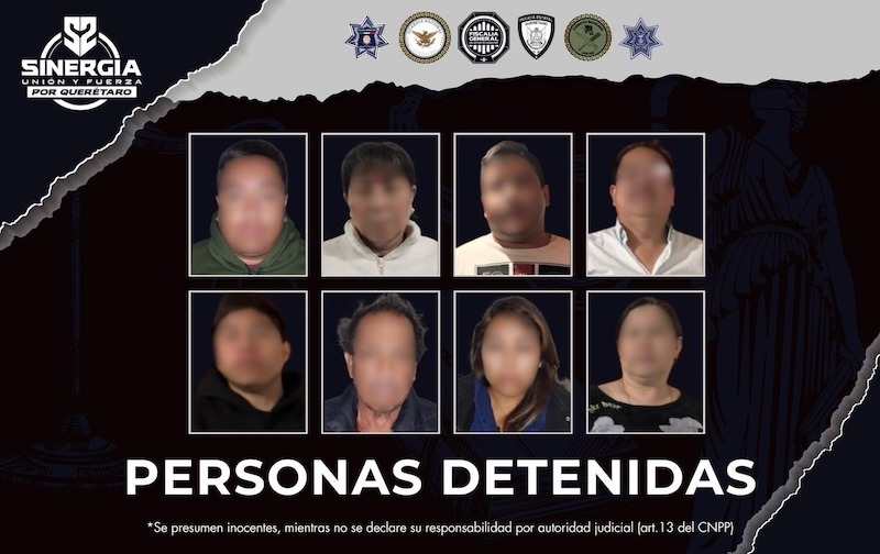 Ocho detenidos tras cateos en Ezequiel Montes y Tequisquiapan por delitos contra la salud, robo y amenazas