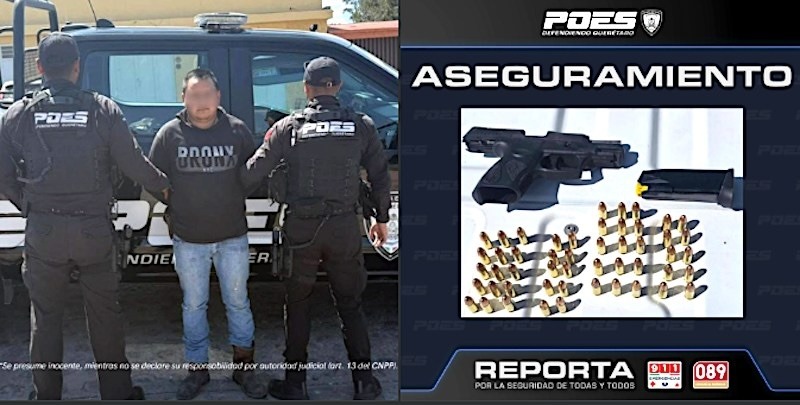 POES detiene a sujeto en Amealco por intentar vender un arma de fuego a través de redes sociales