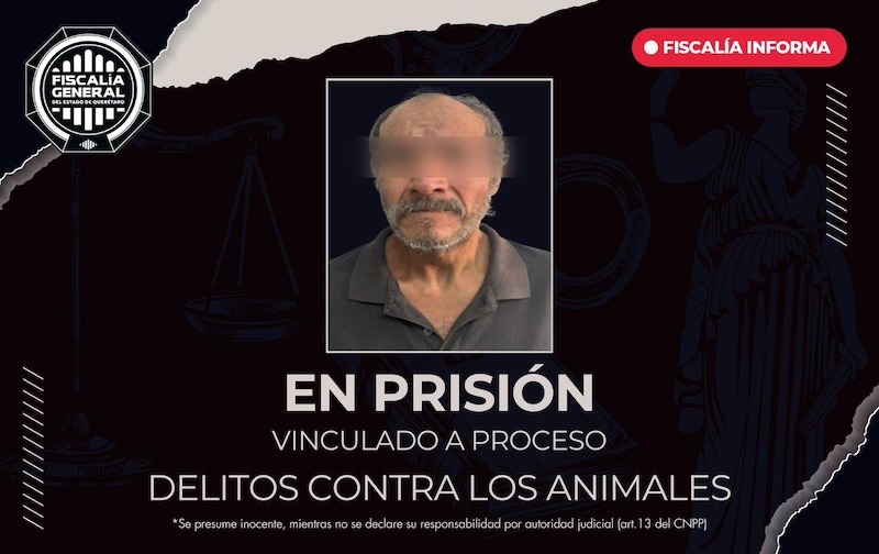 Dictan prisión preventiva a sujeto acusado de agredir sexualmente a perrita en Pedro Escobedo