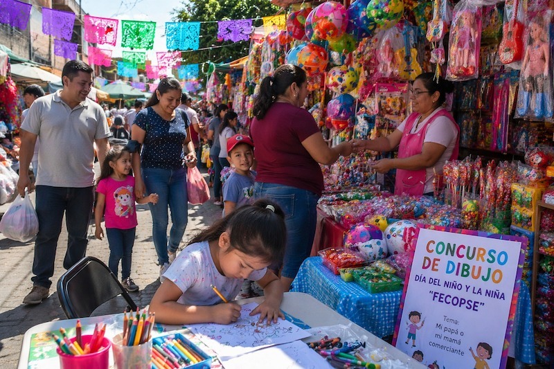Pequeños comerciantes en Querétaro se preparan para celebrar el Día del Niño
