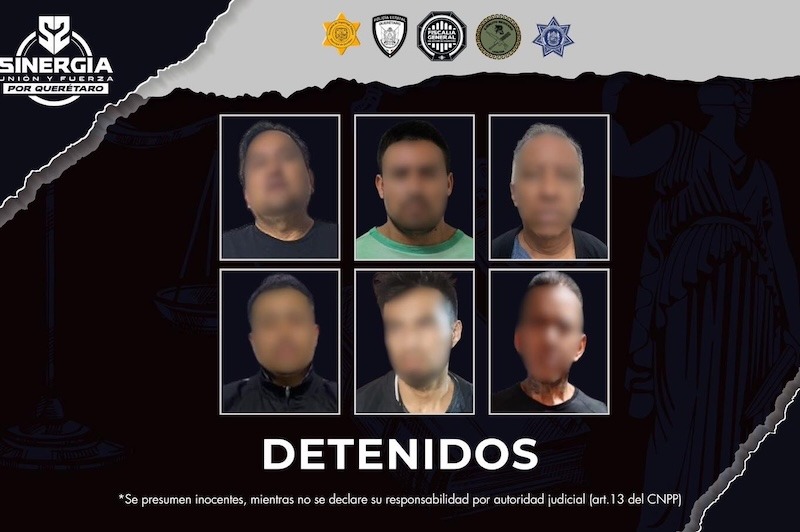 Seis detenidos tras cateos simultáneos en la zona metropolitana de Querétaro
