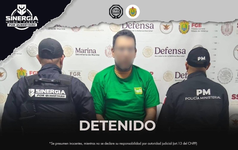 Sujeto acusado de asesinar a una persona en Villas Cimatario, Querétaro, es detenido en Veracruz
